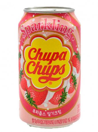 Газированный напиток Chupa Chups со вкусом клубники, 0.33л