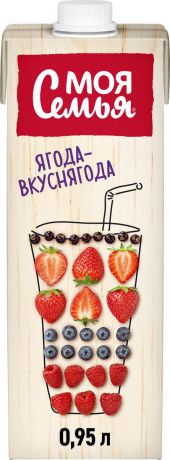 Напиток сокосодержащий Моя Семья фруктово-ягодный, 8 штук по 0,95 л