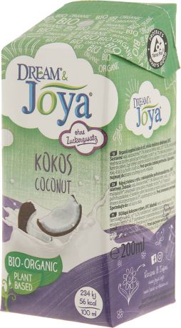 Растительное молоко JoyaOrganic Kokos 1,3% , с рисом, ультрапастеризованное, 200 мл