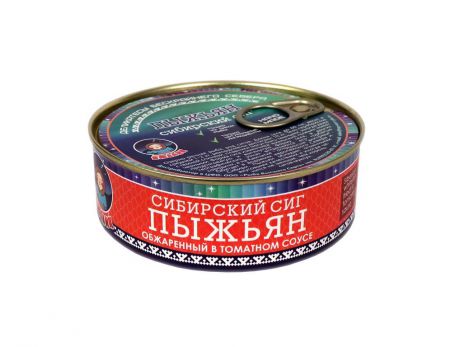 Рыбные консервы ТМ Ямалик "Пыжьян/сибирский сиг обжаренная в томатном соусе" 240г.