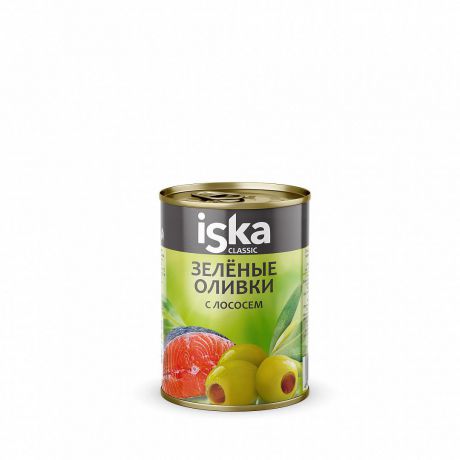 Овощные консервы ISKA Оливки зеленые с лососем, 280 г