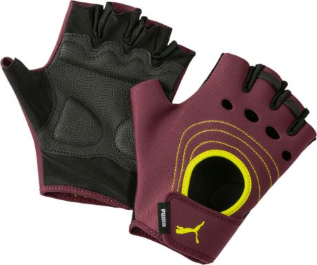 Перчатки для фитнеса Puma AT Shift, 04161401, бордовый, черный, размер S