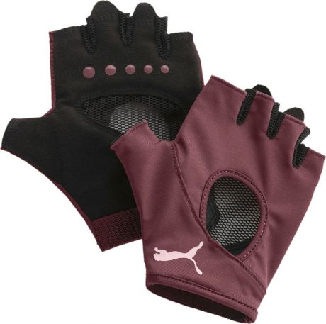 Перчатки для фитнеса Puma AT Gym, 04145905, бордовый, черный, размер M