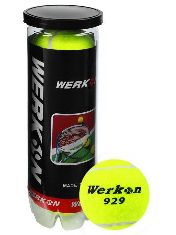 Мяч для большого тенниса Werkon 929, 488594, разноцветный, 3 шт