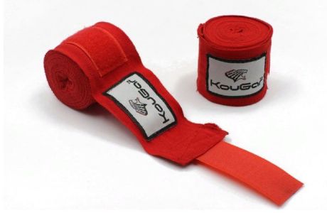 Бинт боксерский KOUGAR K500, 3,5м, эластичный хлопок, красный