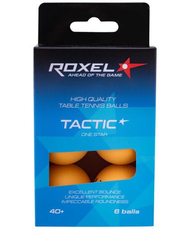 Мяч для настольного тенниса Roxel 1 Star Tactic, оранжевый (6шт.)