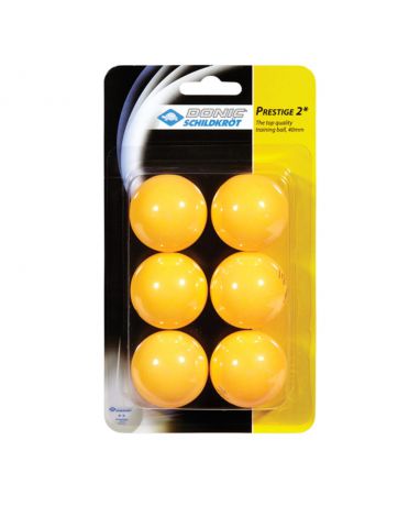 Мяч для настольного тенниса Donic-Schildkrot 2 Stars Prestige, оранжевый (6 шт.)