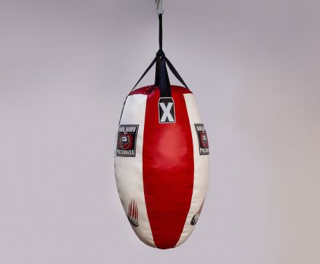 Боксёрский мешок "Капля-Росомаха" вес 25 кг красно-белый