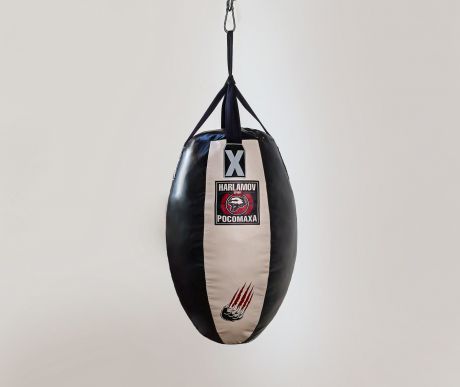 Боксёрский мешок "Капля-Росомаха" вес 25 кг черно-белый