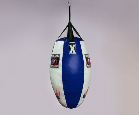 Боксёрский мешок "Капля-Росомаха" вес 25 кг сине-белый