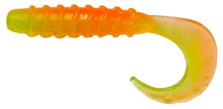 Приманка рыболовная Siweida Lucky Tail Grub, 70015, зеленый, оранжевый (283), 75 мм, 3,9 г, 7 шт