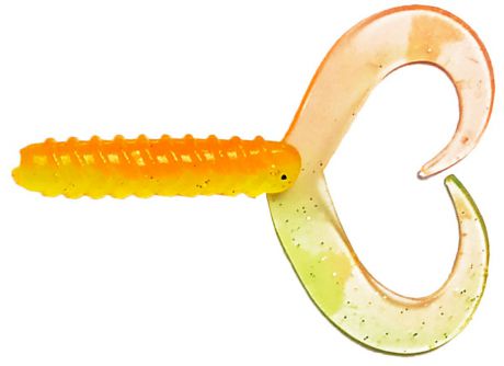 Приманка рыболовная Siweida Double Tail Grub, 69991, оранжевый (283), 55 мм, 1,2 г, 7 шт