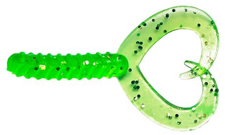 Приманка рыболовная Siweida Double Tail Grub, 69989, зеленый (164), 55 мм, 1,2 г, 7 шт