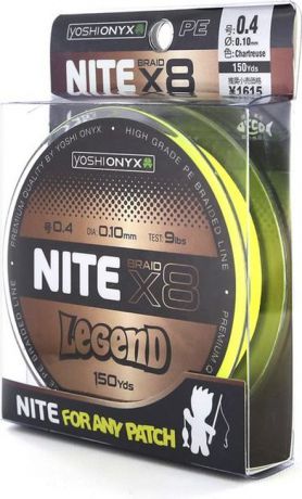Леска Yoshi Onyx Nite Legend Х8 Шартрез, 104435, 0,09 мм, 135м