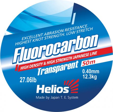 Леска Helios Fluorocarbon Transparent, 0,40 мм/30, hs_fct_40_30-000-30, прозрачный