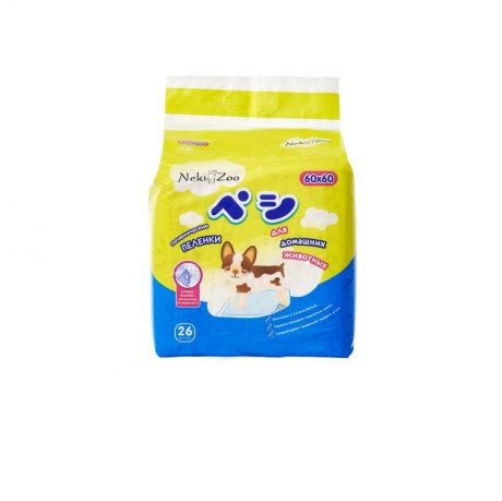 Пеленки для домашних животных Maneki NekiZoo, впитывающие одноразовые, р-р 60*60 см, 26 шт.