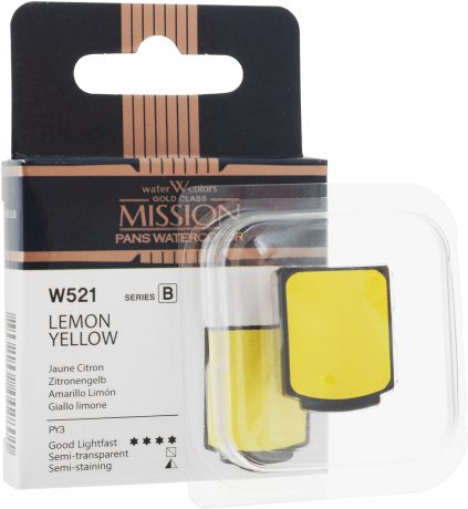 Mijello Акварель Mission Gold Pan W521 Желтый лимонный 2 мл MPW-W521