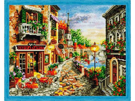 Алмазная мозаика ТМ Цветной "Летнее кафе на набережной", 40x50 см