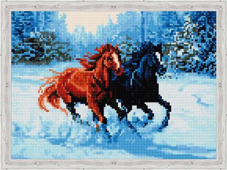 Алмазная мозаика ТМ Цветной "Пара лошадей", 30x40 см