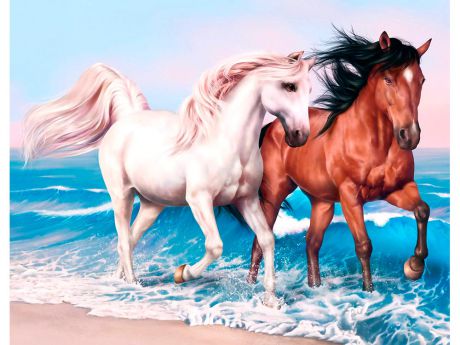 Алмазная мозаика ТМ Цветной "Пара лошадей", 40x50 см