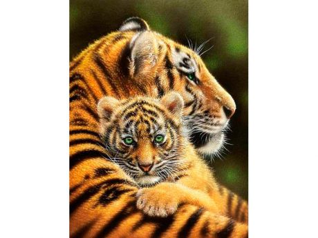 Алмазная мозаика Алмазное Хобби "Тигрица с тигренком", 30x40 см