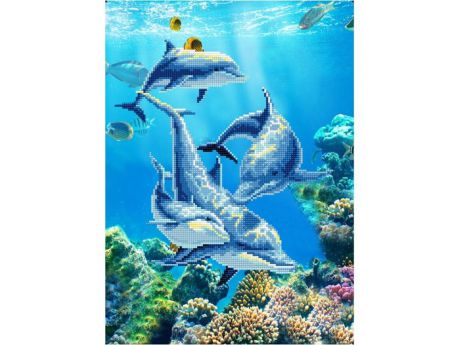 Алмазная мозаика ТМ Цветной "Дельфин", 30x40 см