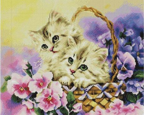Алмазная мозаика Painting Diamond "Милые котята", 40х50см