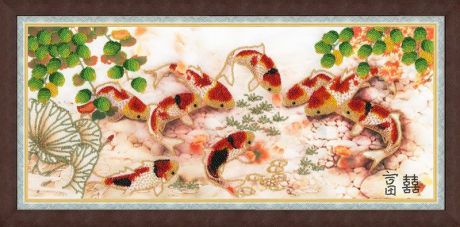 Набор для вышивания Золотое Руно "Японские карпы"