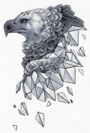 Набор для вышивания крестом Panna "Геометрия Орел", J-7146, 23,5 х 33,5 см