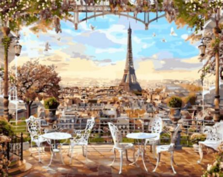 Набор для рисования по номерам Цветной "Парижская терраса", 40 x 50 см