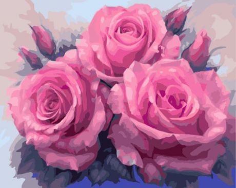Набор для рисования по номерам Цветной "Три пышные розы ", 40 x 50 см