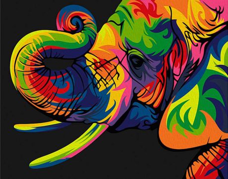 Картина по номерам Артвентура "Радужный слон" 16,5х13см