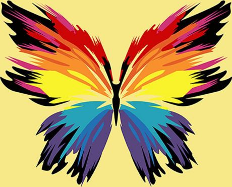 Картина по номерам Артвентура "Бабочка-многоцветница" 29,7х21см