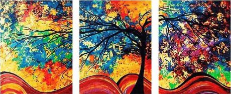 Картина по номерам Paintboy Original "Осеннее дерево" триптих 40х50см