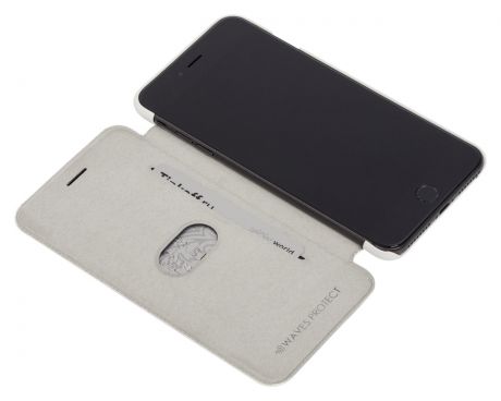 Чехол для сотового телефона Waves Protect Чехол кожаный для iPhone 7 Plus, 8 Plus white, белый