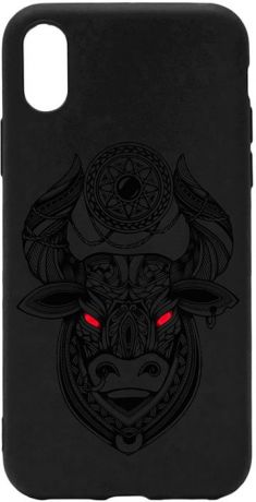 Чехол для сотового телефона GOSSO CASES для Apple iPhone XS Matt Black Art Grand Bull, черный
