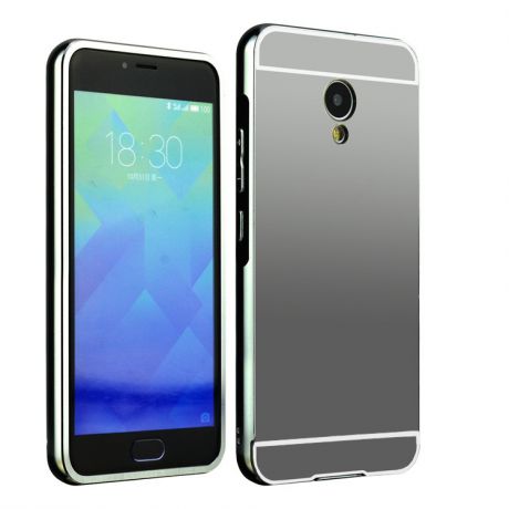 Чехол-бампер MyPads для Samsung Galaxy C9 Pro c алюминиевым металлическим бампером и поликарбонатной накладкой черный