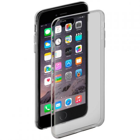 Чехол Gel Case для Apple iPhone 6/6S Plus, черный - прозрачный, Deppa