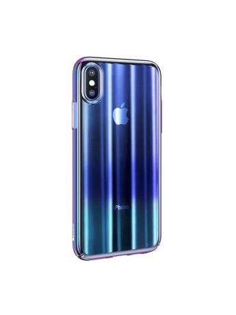 Чехол-накладка Apple iPhone X Baseus Aurora Transparent Blue