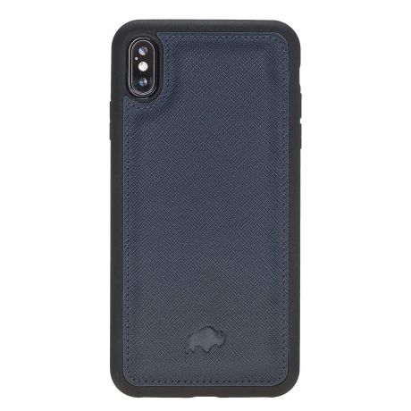 Кожаный чехол-бампер для iPhone XS MAX FlexCover Bouletta Синий SNB