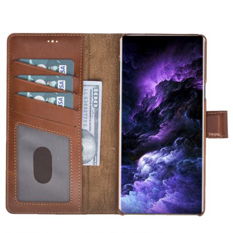 Кожаный чехол-книжка для Samsung Galaxy Note 9 Wallet Acces Bouletta Коричневый SM03