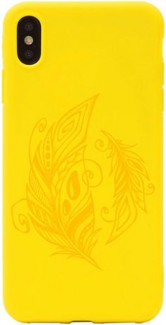 Чехол-накладка Candy 3D Grand Feather для Apple iPhone XS Max желтый GOSSO CASES