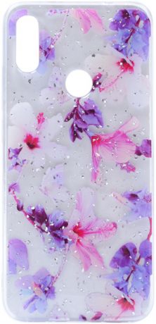 Чехол силиконовый Spangle Flowers для Xiaomi Redmi Note 7 / 7 Pro фиолетовый GOSSO CASES