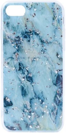 Чехол силиконовый Spangle Marble для Apple iPhone 7 / iPhone 8 изумрудный GOSSO CASES