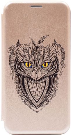 Чехол-книжка Book Art Jack Grand Owl для Samsung Galaxy J6 Plus (2018) золотой GOSSO CASES