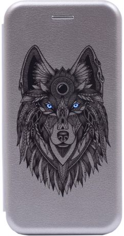 Чехол-книжка Book Art Jack Grand Wolf для Samsung Galaxy J2 Core серый GOSSO CASES