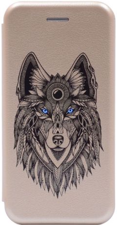 Чехол-книжка Book Art Jack Grand Wolf для Samsung Galaxy J2 Core золотой GOSSO CASES