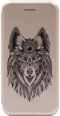 Чехол-книжка Book Art Jack Grand Wolf для Huawei Y6 (2019) / Honor 8A золотой