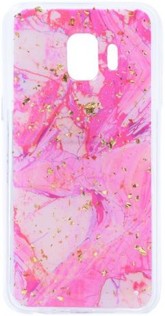 Чехол силиконовый Gosso Cases Spangle Marble для Samsung Galaxy J2 Core розовый