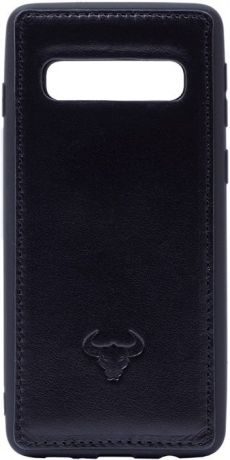 Чехол-накладка с кожаной вставкой для Samsung Galaxy S10 черный